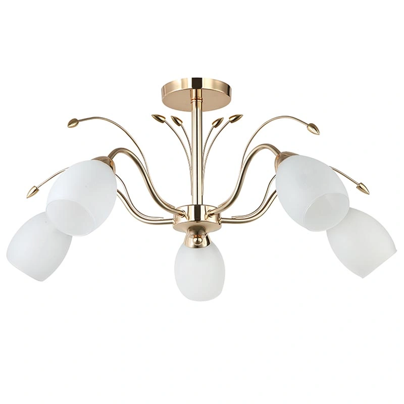 Poignée de commande suspendu d'éclairage moderne Salon 5 lumières lustre Lampe en verre lustre de plafond E27 pour des Luminaires salle à manger