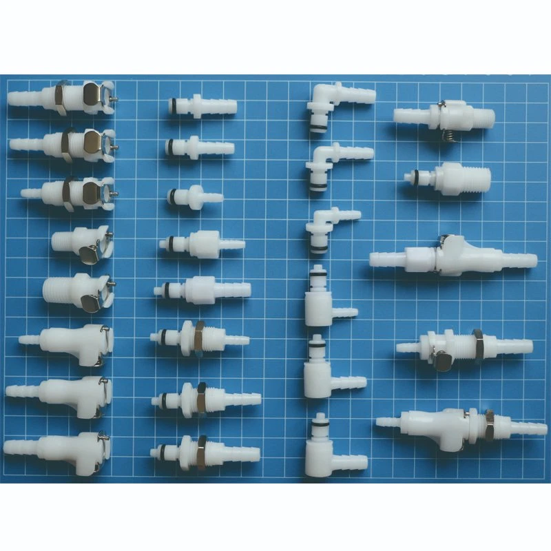 Biomedizinisches 1/8“ 3/16“ 1/4“ Schlauchkupplung mit Ventil, Inline-Kunststoffwasser Schlauchkupplungen Für Schnelltrenner Für Luftschlauch