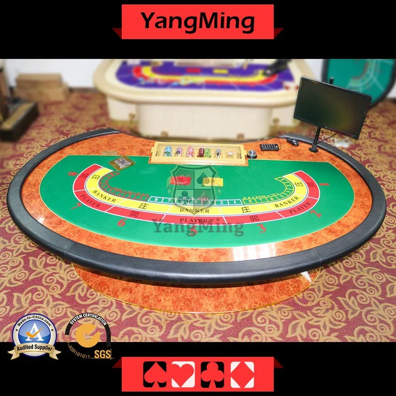 Macau Galaxy Multi-Functional Luxury Poker Table 9 Players Casino Entertainment Game Table Ym-Ba012