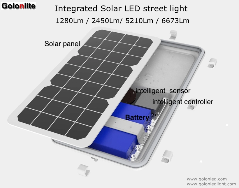 160lm/W 1280lm Integrated Solar LED Street Light Price for Retrofit Outdoor Lighting