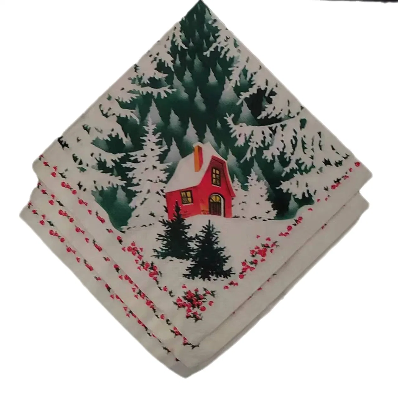100% Pure Wood Pulp Napkin Daily Series Snow Snow House Custom Pattern Printing Tissue