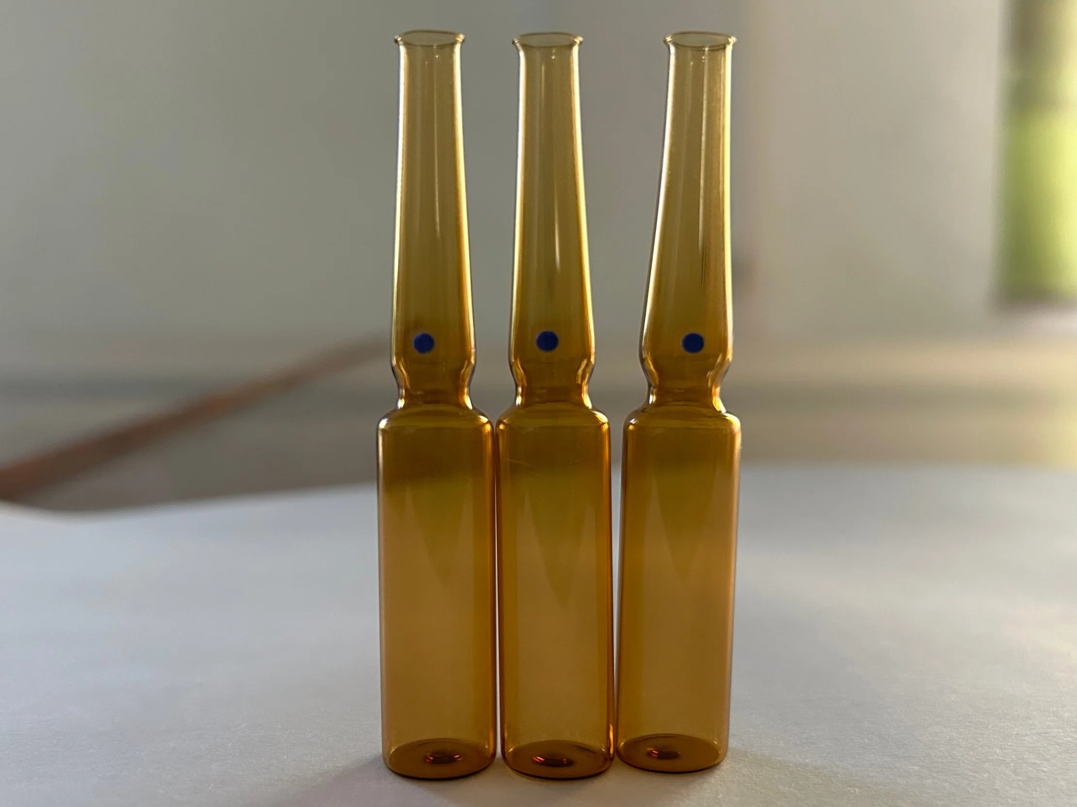 2ml Amber Glass Ampoule with Blue DOT for Pharmaceutical Packing