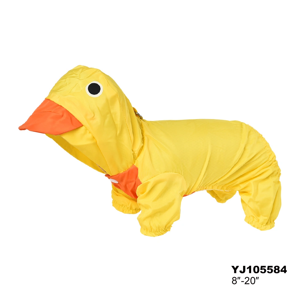 Linda mascota ropa estilo Pato perro gato Adorable brillante traje impermeable con Hoodie