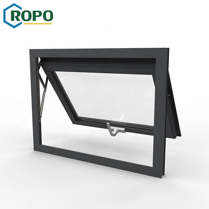 Impacto de huracanes de la ventana Toldo de aluminio negro, cuarto de baño de diseño de la ventana de aluminio