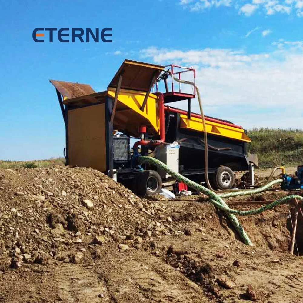 Machine à laver mobile pour l'extraction de sable minéral, diamants, tantale et or par lavage au pan