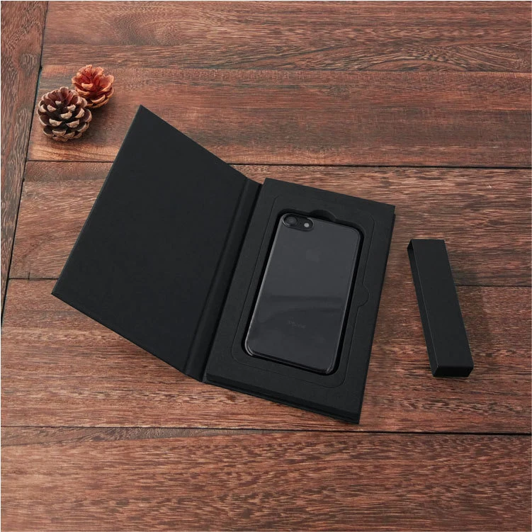 Contracted Style Notebook Shape Cardboard Magnetic Folding Electronic Mobile Phone Cases Packaging Box