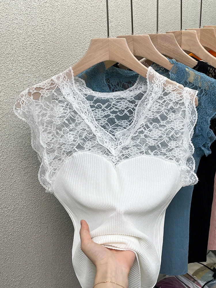 Sexy Lace Knitted Camisole Women's Summer Inner Wear