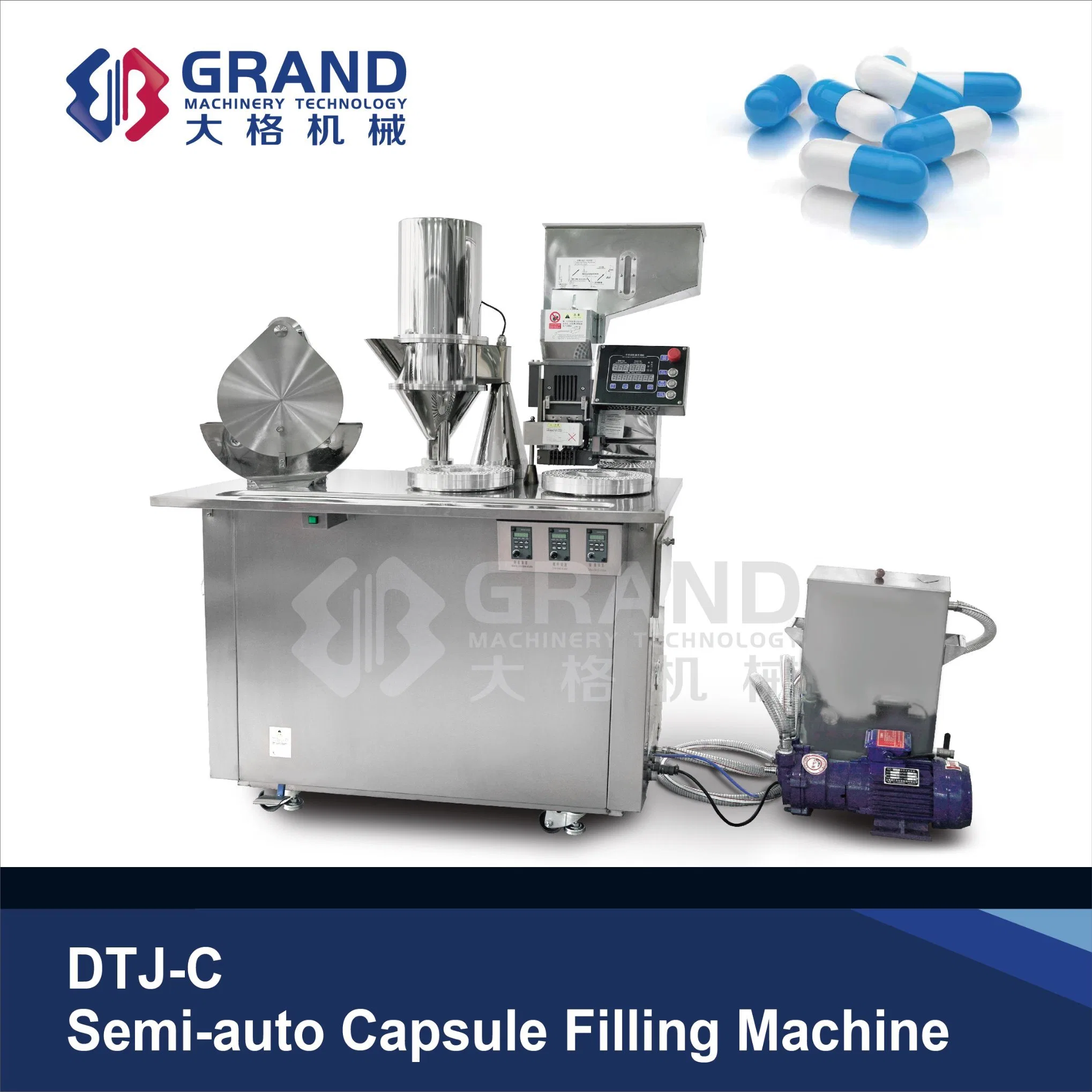 Dtj-VV Double Feeders Capsule Size #0 and #00 Semi-Automatic Capsule Filling Machine