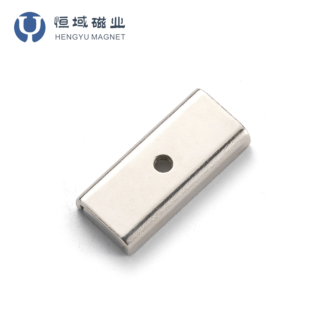 Industrial Rectangular Pot Channel Neodymium Magnet with Countersunk Hole N Block Magnet