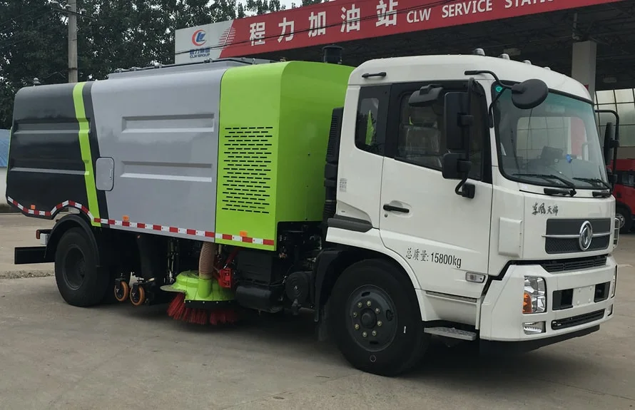 Dongfeng Road Sweeper Truck 6-Wheel 170HP Road Street Washing and Sweeping Truck