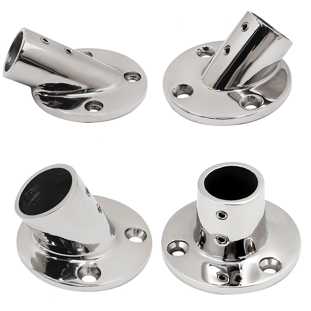 Boat Hand Rail Fitting 316 Stainless Steel Round Pipe Base 60 Degree Yacht Pipe Base