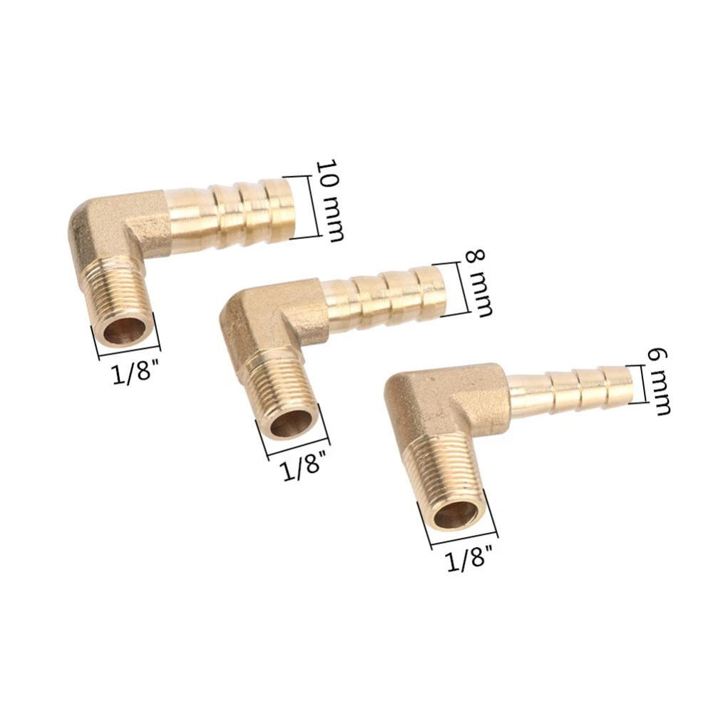 High quality/High cost performance  Brass 1/8" Male Thread Elbow Connector Barbed 6/8/10mm Pipe Interface Elbow Pagoda Garden Watering Pipe Joint