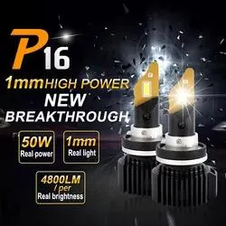 P16 LED 2 أجهزة الكمبيوتر الشخصي / تعيين رايش ضوء سيارة لومين H9005 9006 9012 100 واط، إضاءة فائقة 200 لومتر، 6500K، مصباح أمامي لـ نظام الإضاءة الأوتوماتيكية