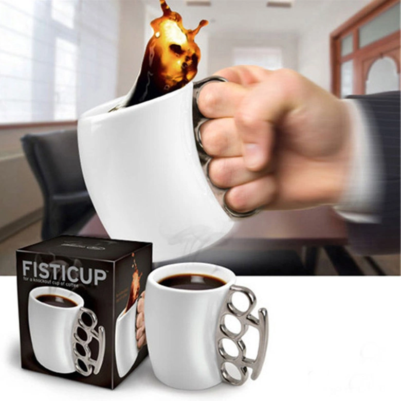 Wholesale/Supplier Creative Ceramic Coffee Mug Cup with Golden/Silvery Handle