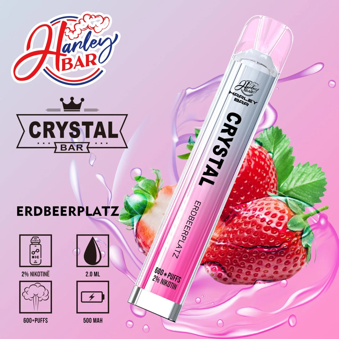 Harley Bar Crystal 600 Vapes Crystal 600 Crystal E Zigarette Vape Produkte Kulx VIP Smoke Preis