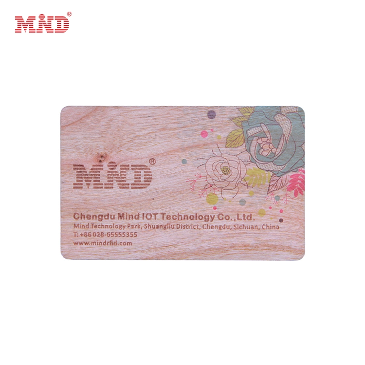 Factory Price 13.56MHz Mf EV1 Chip Wooden RFID Smart Card