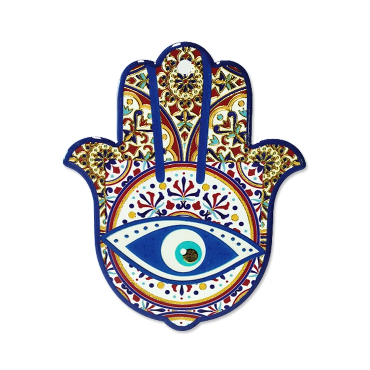 Wholesale/Supplier Turkish Hand Shape Lucky Ceramic Vintage Evil Eye Coaster Set