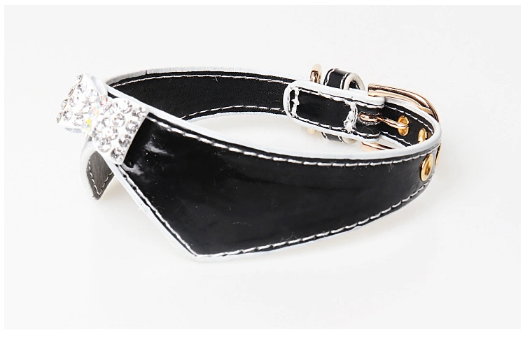 Pet Neck Lead Accessories Rhinestone Cool Dog Bows Collar