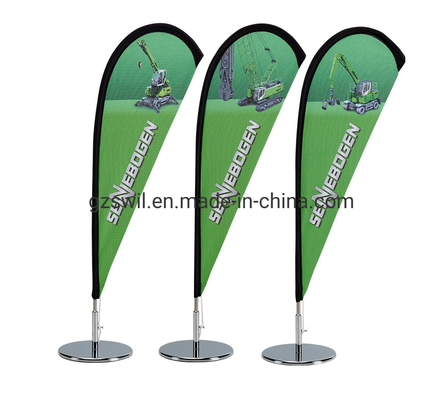 Logo Customized Polyester Advertising Wave Teardrop Beach Flag