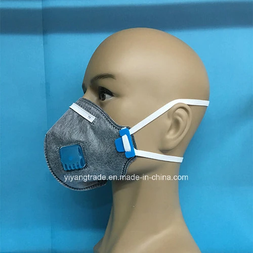 Folded Active Carbon Dust Protective Mask in Industrial Area