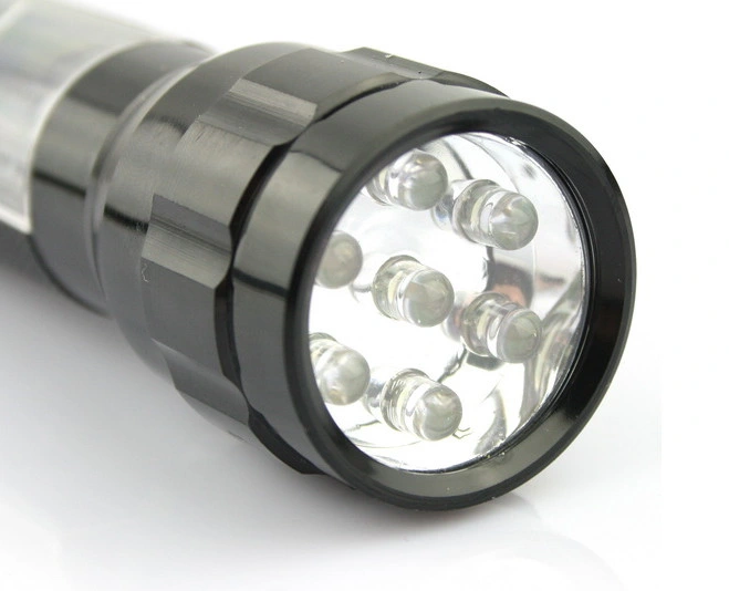 Solar Power 7 LED Flashlight Aluminum Ni-MH Rechargeable Battery