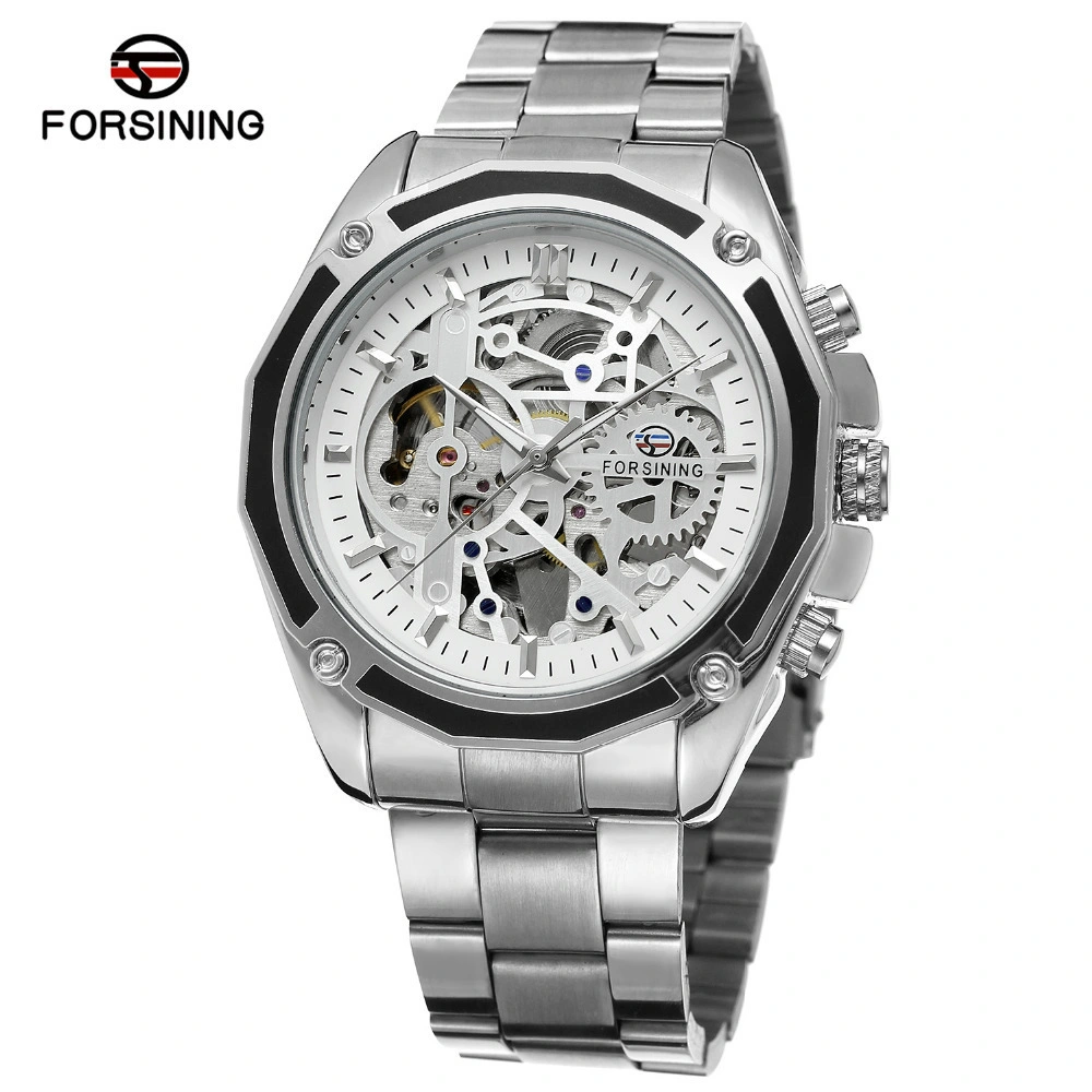 Winner Men Top Brand Luxury Transparent Fashion Diamond Luminous Gear Movement Royal Design Male Mechanical Skeleton Wrist Watch