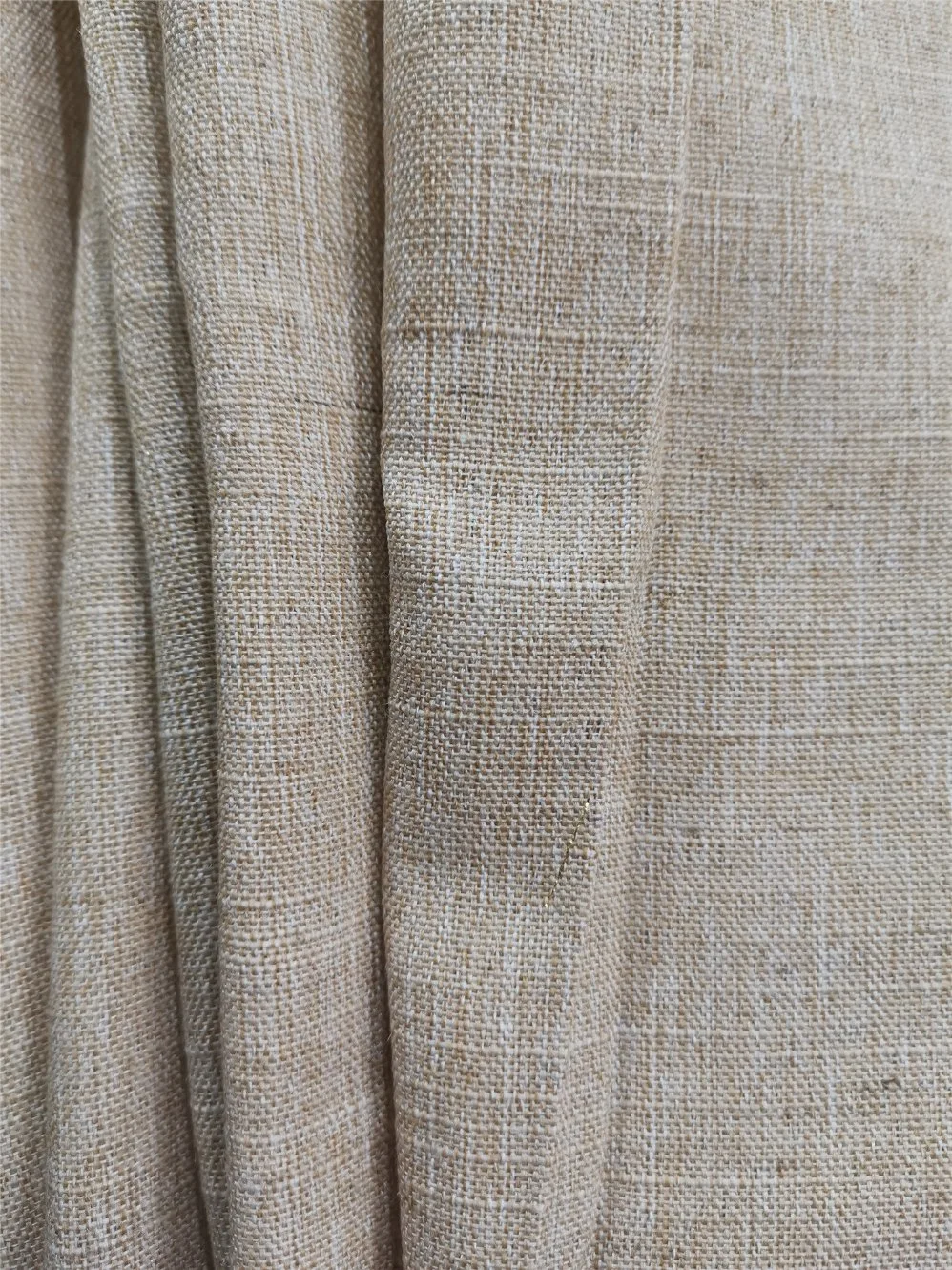 100% Poly Slub Structure Linen Like Solid Curtain