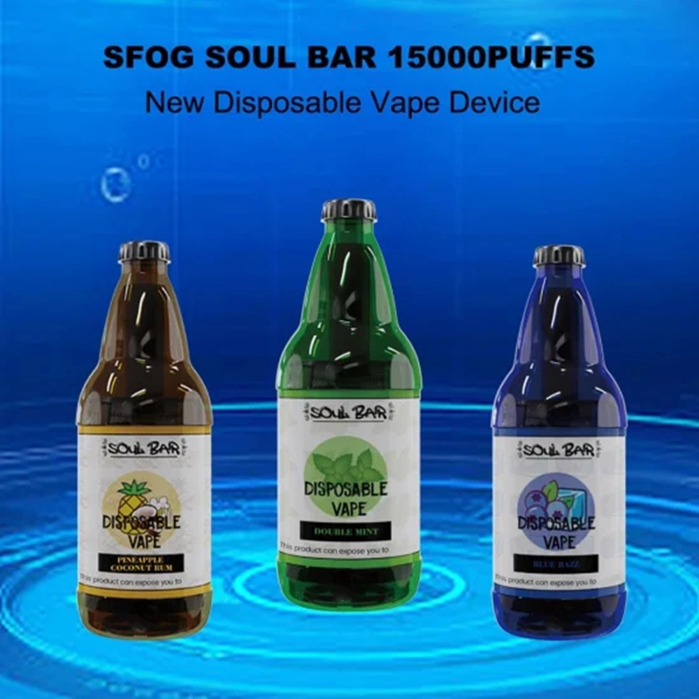 Wholesale Beer Bottle Shape 22ml Electronic Cigarette RGB Lights 15000puff Plus Puffs Disposable Vape Pen Custom