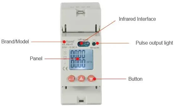 Одна фаза Acrel DIN дозатора энергии с помощью КТ Adl100-ET 20 (100) с входного сигнала RS485 счетчик электроэнергии Многофункциональный измеритель мощности