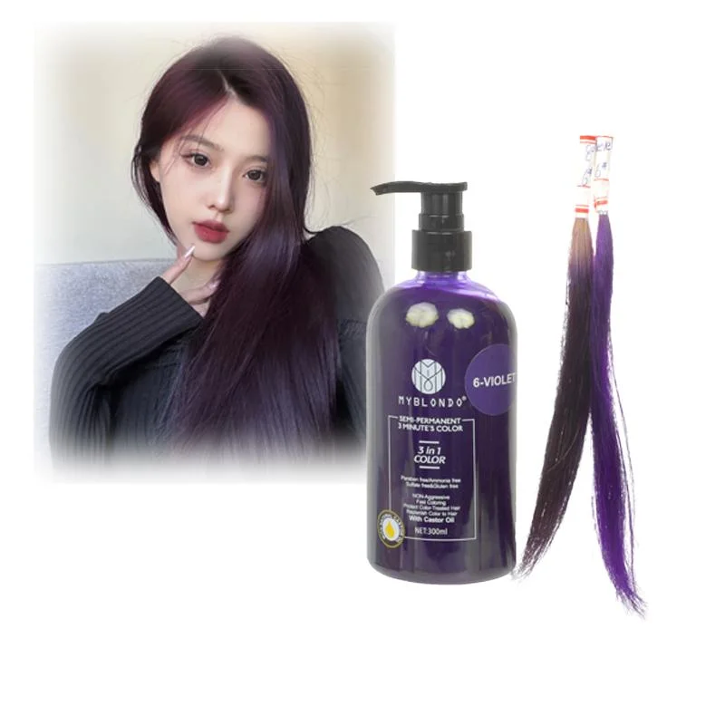 High quality/High cost performance  Wholesale/Supplier Sem Permanent Hair Color Protect Ammonia Free Salon 3 Minutes Fast Hair Dye 300ml