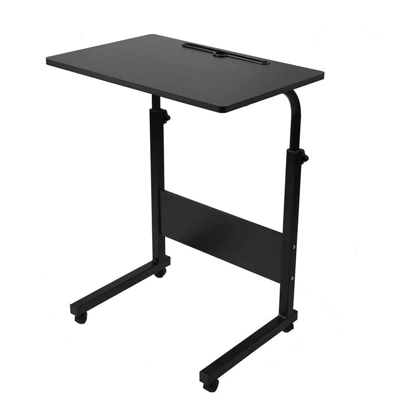 Hospital Overbed Adjustable Folding Pneumatic Laptop Cart Over Bed Side Table/Computer Desk with Wheels Pb Board for Sofa Living Room