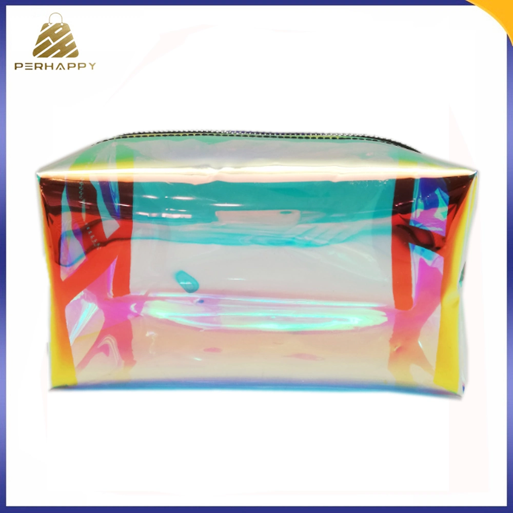 Waterproof Lady Makeup Handbag Cute Women Cosmetic Gift Bag Holographic Clear PVC or TPU Luxury Fashion Travel Colorful Transparent Replica Cosmetic Bag