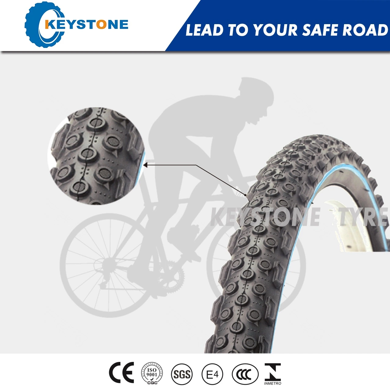 E-MARK Standard High quality/High cost performance  Cross-Country Bicycle Tyre and Bike Parts (26X2.10, 26X2.125, 20X2.125)