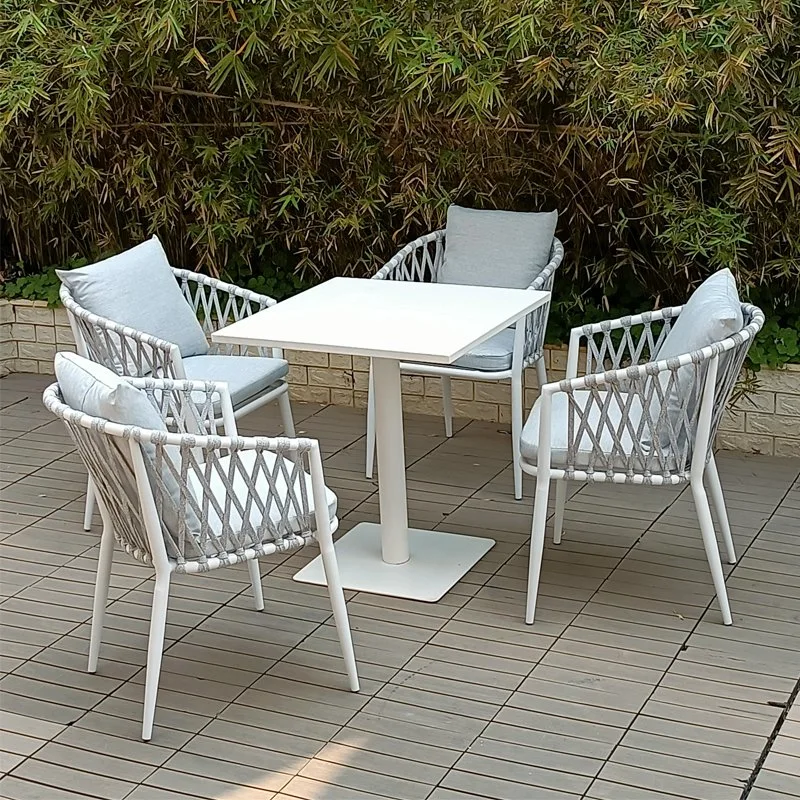 New Style Outdoor Restaurant Furniture Patio Outdoor Woven Rope Chair Garden Chair Woven Rope Rattan Chair