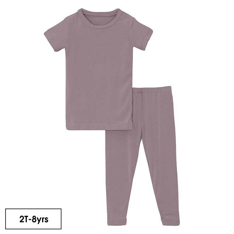 Essencial 2PCS Short Sleeve Pajamas Set Bamboo Sleepwear Children's Apparel