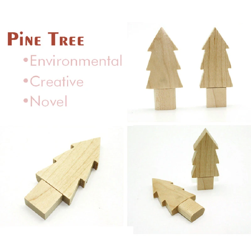 Wooden Christmas Tree USB Flash Drive Pendrive USB Sticks