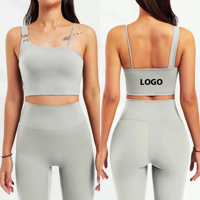 Tianchen Factory OEM / ODM Fashion Design Fitness Athletic Sports Wear for Women, Custom cute Eco friendly Workout Yoga Top com Metal Ring e almofadas removíveis