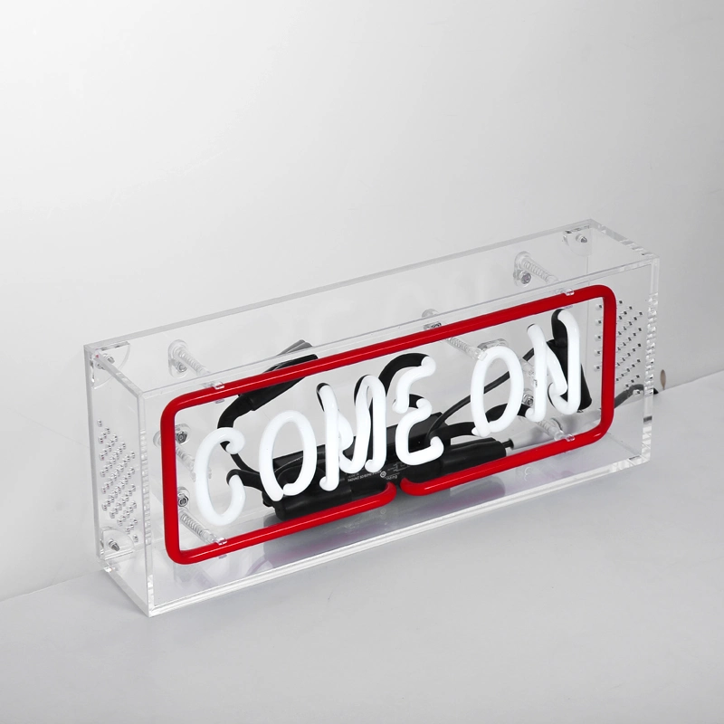 Come on Glass Neon Acrylic Clear Box Neon Light in Nice Looking