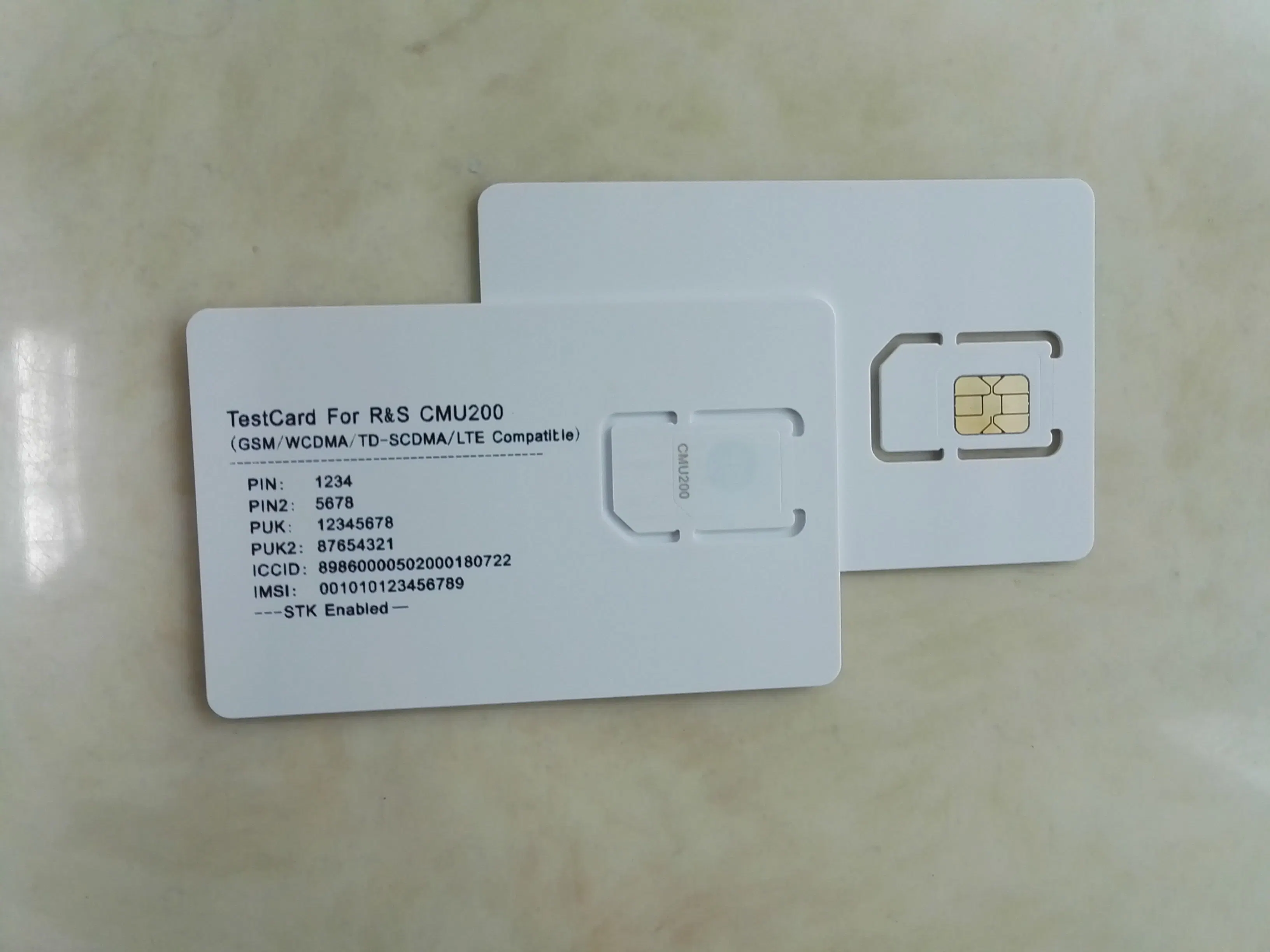 Teste de telefonia móvel 3G WCDMA Cartão para Cmu200 Cartão SIM Micro Cartão SIM