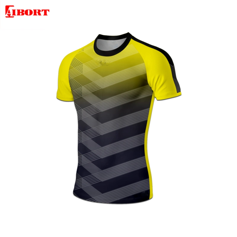 Haut de la sublimation numérique de marque Aibort Dry Fit tee-shirts de rugby (N-RJ10)