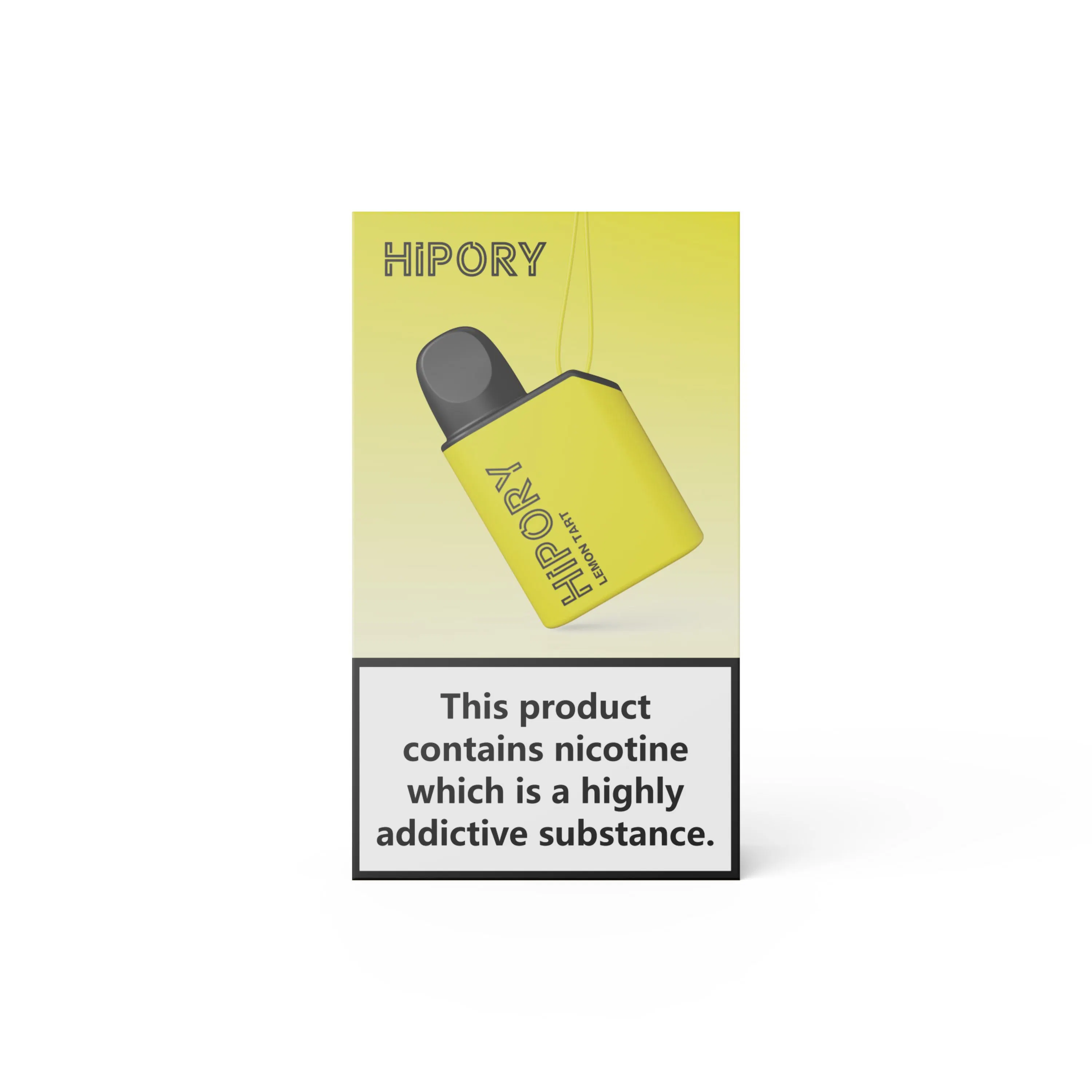 الجملة التعبئة Hipory Disposable/Chargeable Vape 600puff 2 مل نيكوتين ليمون فن ظرف النكهة