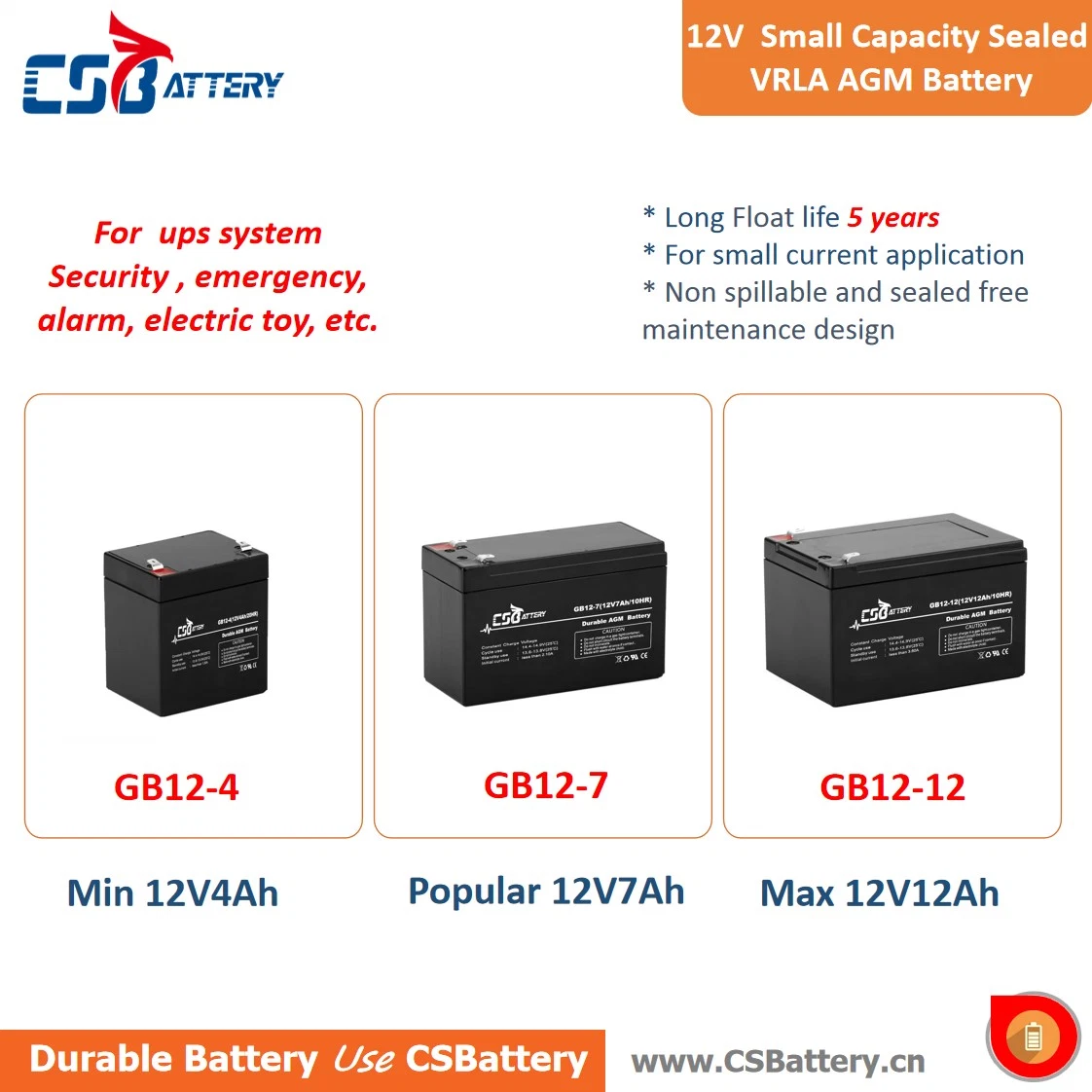 Csbattery 12V 70ah Solar-Battery Lead Acid AGM Battery for Power-of-Diesel-Locomotive/Electric-Locomotive/Lighting/Forklift/AAA