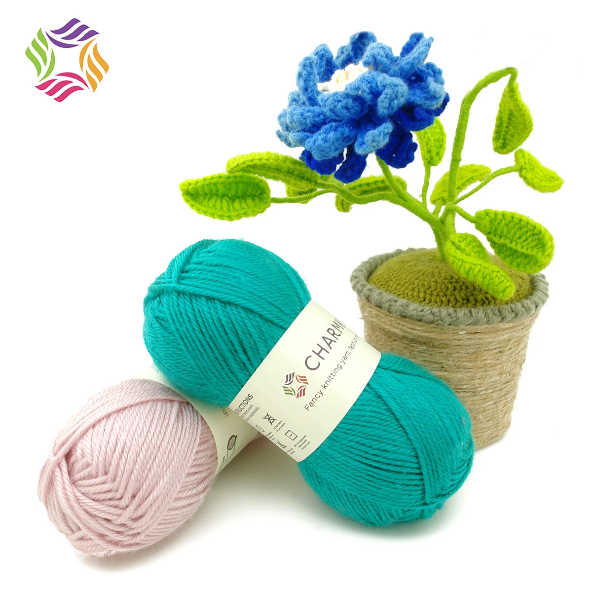 Charmkey Cheap Price 100% Dyed Acrylic Yarn for Weaving Sweaters