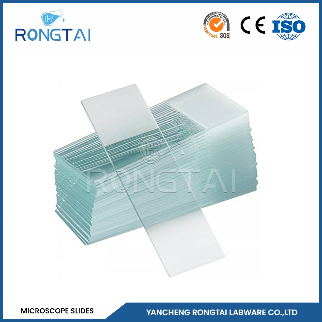 Rongtai Lab Slide Price Manufacturing Square Glass Slides China 7101 7102 7105 7107 7109 Positive Charged Microscope Slides