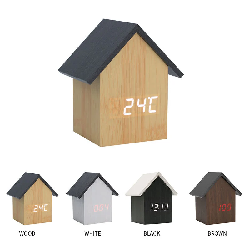 Kinder Black House Design Digitale Holz Wecker als Geschenk