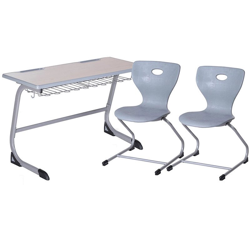 Einfache Doppel-Klassenzimmer Möbel Schüler Schreibtisch und Stuhl