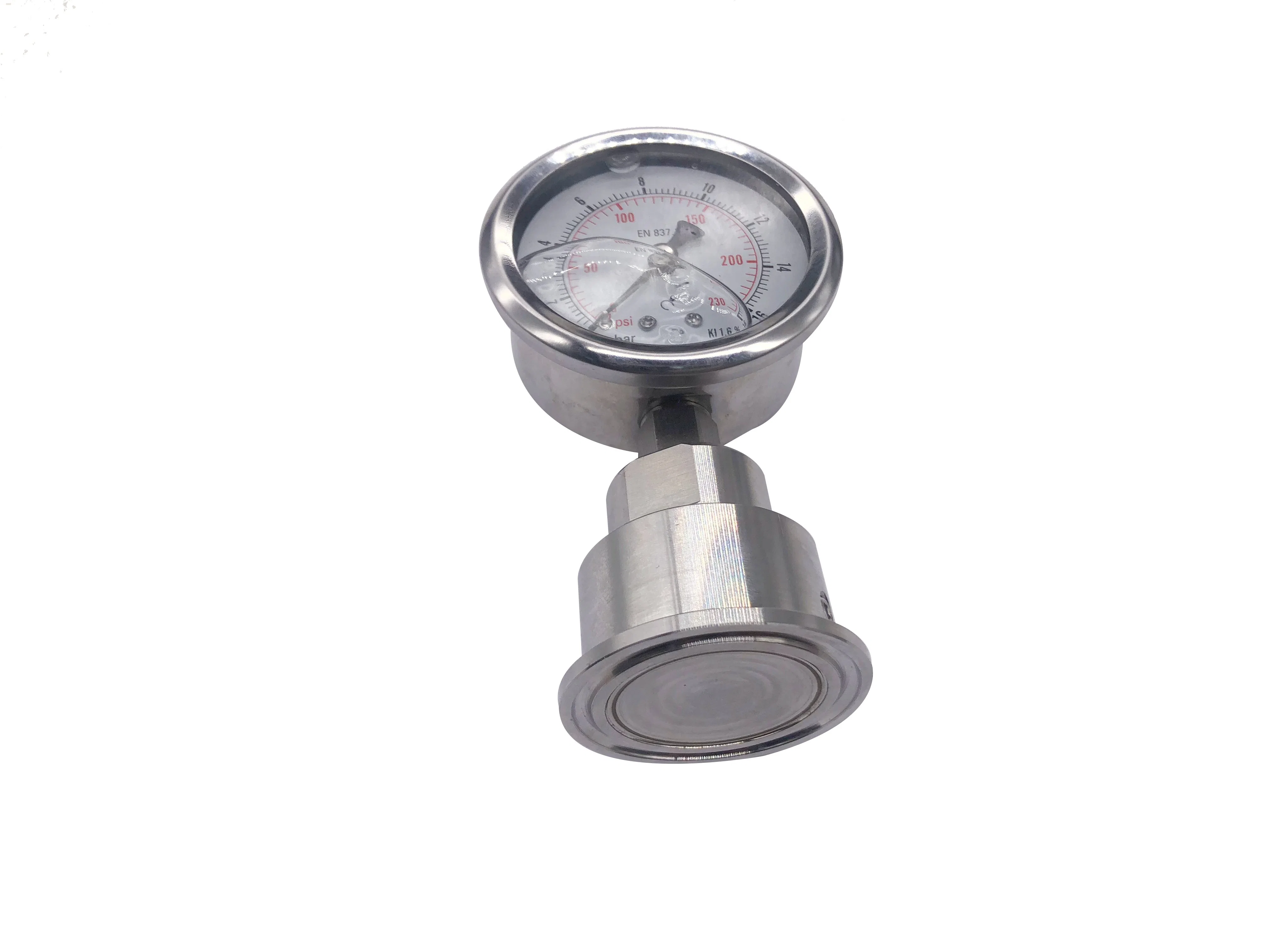 2 Inches Diaphragm Pressure Gauge (Food Grade) 304 Stainless Steel Case with Glycerin Filled