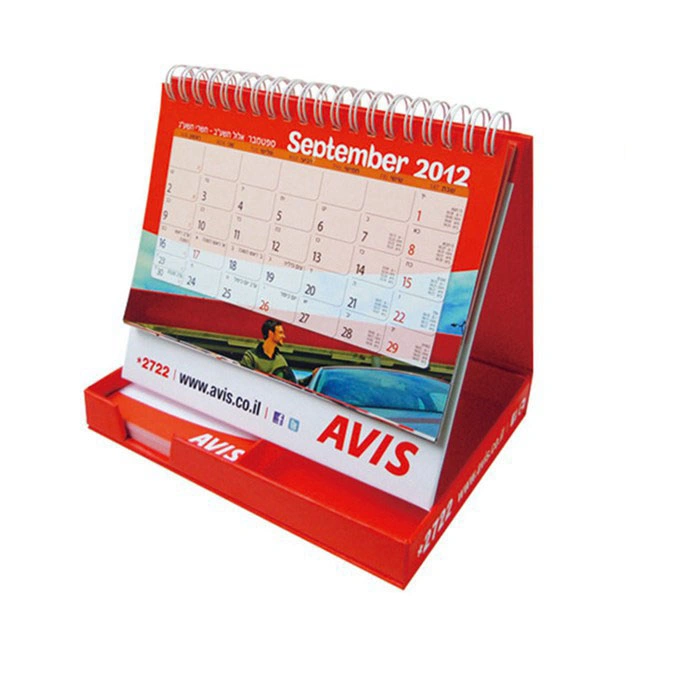 Calendário de mesa personalizado com suporte para secretária Die Cut impresso