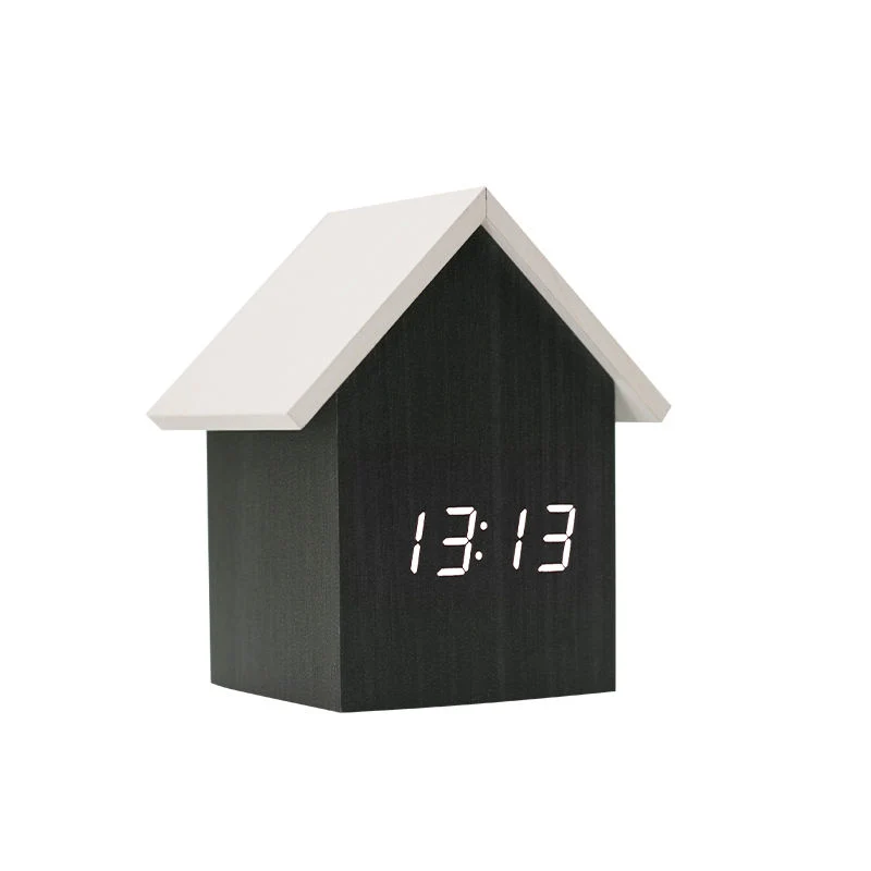 Kinder Black House Design Digitale Holz Wecker als Geschenk