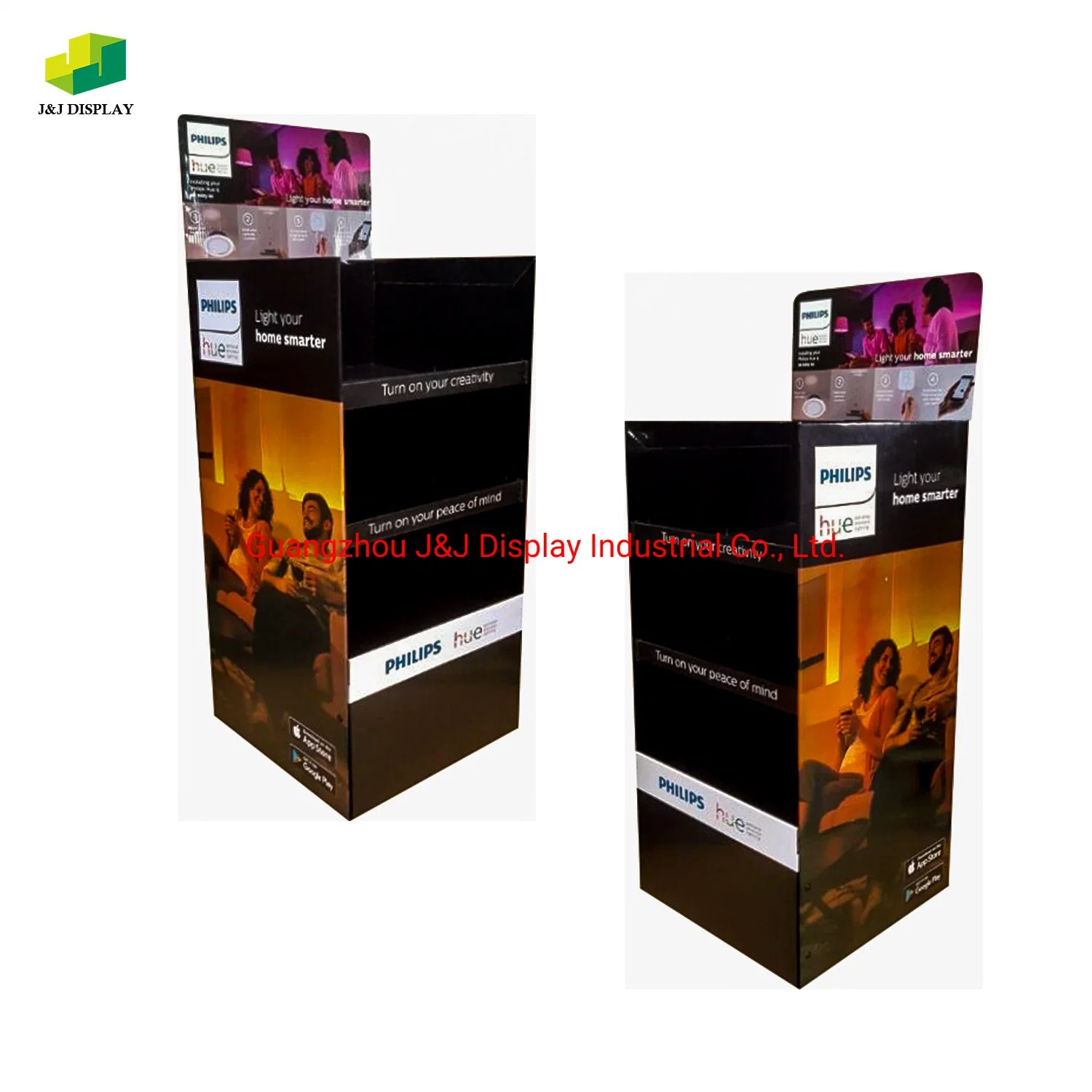 Customized Cardboard Corrugated Paper Promotion Retail Store Advertising Exhibition Pop Foldable Floor Display for Light